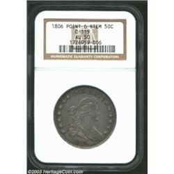 1806 50C Pointed 6, Stem AU50 NGC....