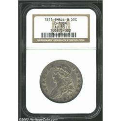1811 50C Small 8 AU55 NGC....