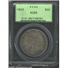 Image 1 : 1823 50C AU55 PCGS. O-106a, R.2. Peripheral flashes of pumpkin-orange patina shine through a some...