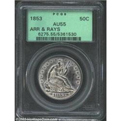 1853 50C Arrows and Rays AU55 PCGS....