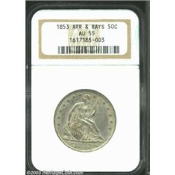 1853 50C Arrows and Rays AU55 NGC....