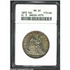Image 1 : 1873 50C Closed 3 MS62 ANACS. WB-104, Breen-4970. The base of the 3 in the date is boldly recut....