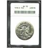 Image 1 : 1918-D 50C AU58 ANACS. This is a typically struck coin for the type as well as the issue. The sur...