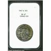 Image 3 : 1947-D 50C MS67 NGC. The final Walking Liberty Half produced in the Denver Mint, the 1947-D is a...
