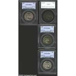 1949 50C MS63 PCGS, vivid sea-green, ruby-red, and golden-brown patina; <B>1956 MS66 PCGS, lustro...