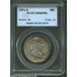 1951-S 50C MS66 Full Bell Lines PCGS. Sharply struck with attractive surfaces accented by deep, r...