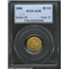 Image 1 : 1846 $2 1/2 AU50 PCGS. A golden-brown example that has a reasonable strike and a couple of faint...