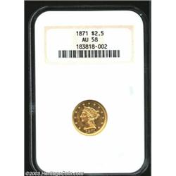1871 $2 1/2 AU58 NGC....