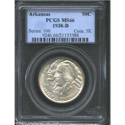 1938-D 50C Arkansas MS66 PCGS. A boldly struck Gem with subtle satiny luster and a seemingly pris...