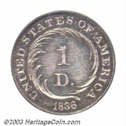 1836 PG$1 Gold Dollar, Judd-69, Pollock-72, R.7, PR64 PCGS....