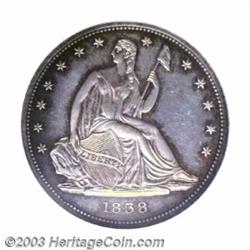 1838 P50C Seated Liberty Half Dollar, Judd-79a, Pollock-86, R.7, PR63 NGC. Ex: Eliasberg. The obv...