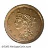 Image 1 : 1856 E1/2C Half Cent, Judd-177, Pollock-205, R.5, PR61 PCGS. Regular die trials striking for the...
