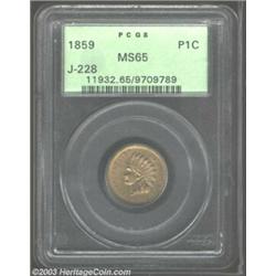 1859 P1C Indian Cent, Judd-228, Pollock-272, R.1, MS65 PCGS....