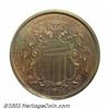 Image 2 : 1866 5C Shield Five Cents, Judd-491, Pollock-578, R.6, PR64 Red and Brown PCGS....