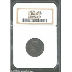 1870 25C Standard Silver Quarter Dollar, Judd-900, Pollock-1015, R.5-6, PR63 NGC....