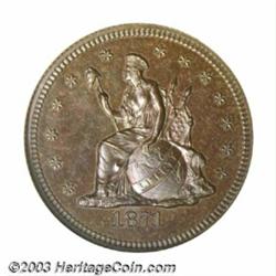 1871 25C Quarter Dollar, Judd-1100, Pollock-1236, R.6-7, PR66 Brown NGC....