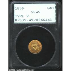 1855 G$1 XF45 PCGS....