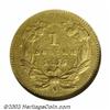 Image 2 : 1855-C G$1 --Cleaned, Bent--ANACS. AU Details, Net XF40....