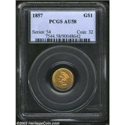 1857 G$1 AU58 PCGS....
