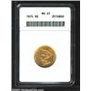 Image 1 : 1874 $3 MS61 ANACS. Yellow-gold color with an average strike for the date.<BR><I>From the John H....