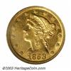 Image 1 : 1853-D $5 Large D AU55 PCGS....