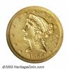 Image 1 : 1855-C $5 AU55 NGC....
