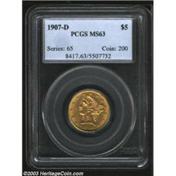 1907-D $5 MS63 PCGS....