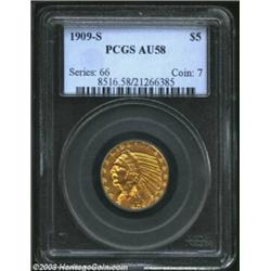 1909-S $5 AU58 PCGS....