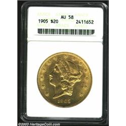 1905 $20 AU58 ANACS....
