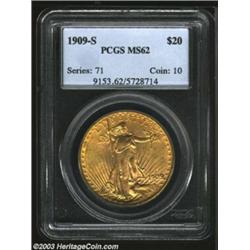1909-S $20 MS62 PCGS....