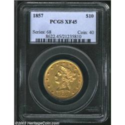 1857 $10 XF45 PCGS....