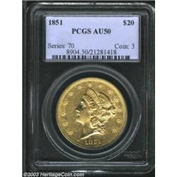 1851 $20 AU50 PCGS....