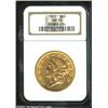 Image 1 : 1852 $20 AU55 NGC. Traces of luster with a plethora of small contact marks.<BR><I>From the Brian...