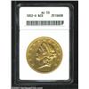 Image 1 : 1852-O $20 AU53 ANACS. Well struck in all areas with bright surfaces that still retain much of th...