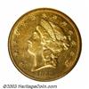 Image 1 : 1852-O $20 AU53 NGC. One of several AU or better survivors of this desirable New Orleans issue in...
