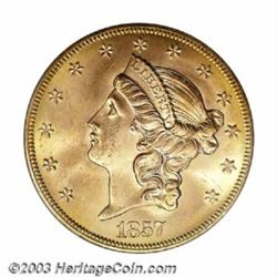 1857-S $20 Narrow Serif MS65 PCGS....