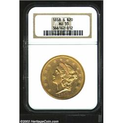 1858-S $20 AU55 NGC....
