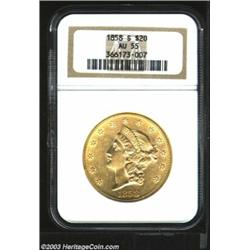 1858-S $20 AU55 NGC....