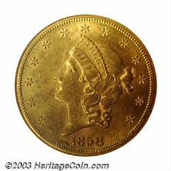 1858-S $20 MS61 NGC. Ex: Browning. The 1858-S Double Eagle has quite possibly suffered an unwarra...