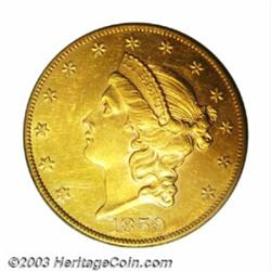 1859-S $20 AU58 PCGS....