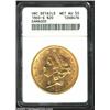 Image 1 : 1860-S $20 --Damaged--ANACS. Unc Details, Net AU50. Three presumed attempted punctures on the low...