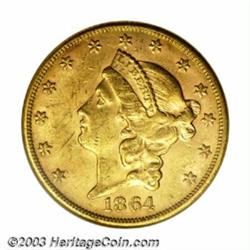 1864-S $20 AU58 NGC. The 1864-S is one of the lesser-seen S-mint Twenties that were found on the...