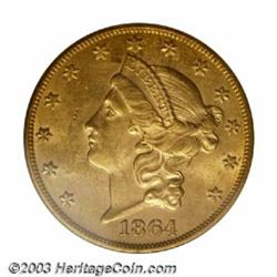 1864-S $20 MS61 PCGS. Ex: <I>Brother Jonathan....