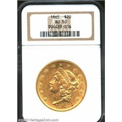 1865 $20 AU50 NGC....