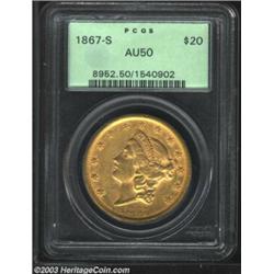1867-S $20 AU50 PCGS....