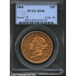 1868 $20 XF40 PCGS....