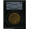 Image 1 : 1869-S $20 AU50 PCGS. Glimmers of satiny luster illuminate the margins of refreshingly unabraded...