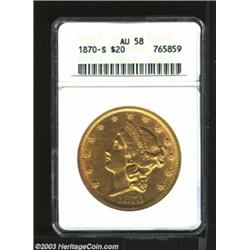 1870-S $20 AU58 ANACS....