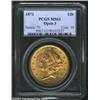 Image 1 : 1873 $20 Open 3 MS61 PCGS....