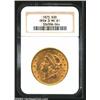 Image 1 : 1873 $20 Open 3 MS61 NGC. This example has extensive luster and an absence of untoward contact ma...